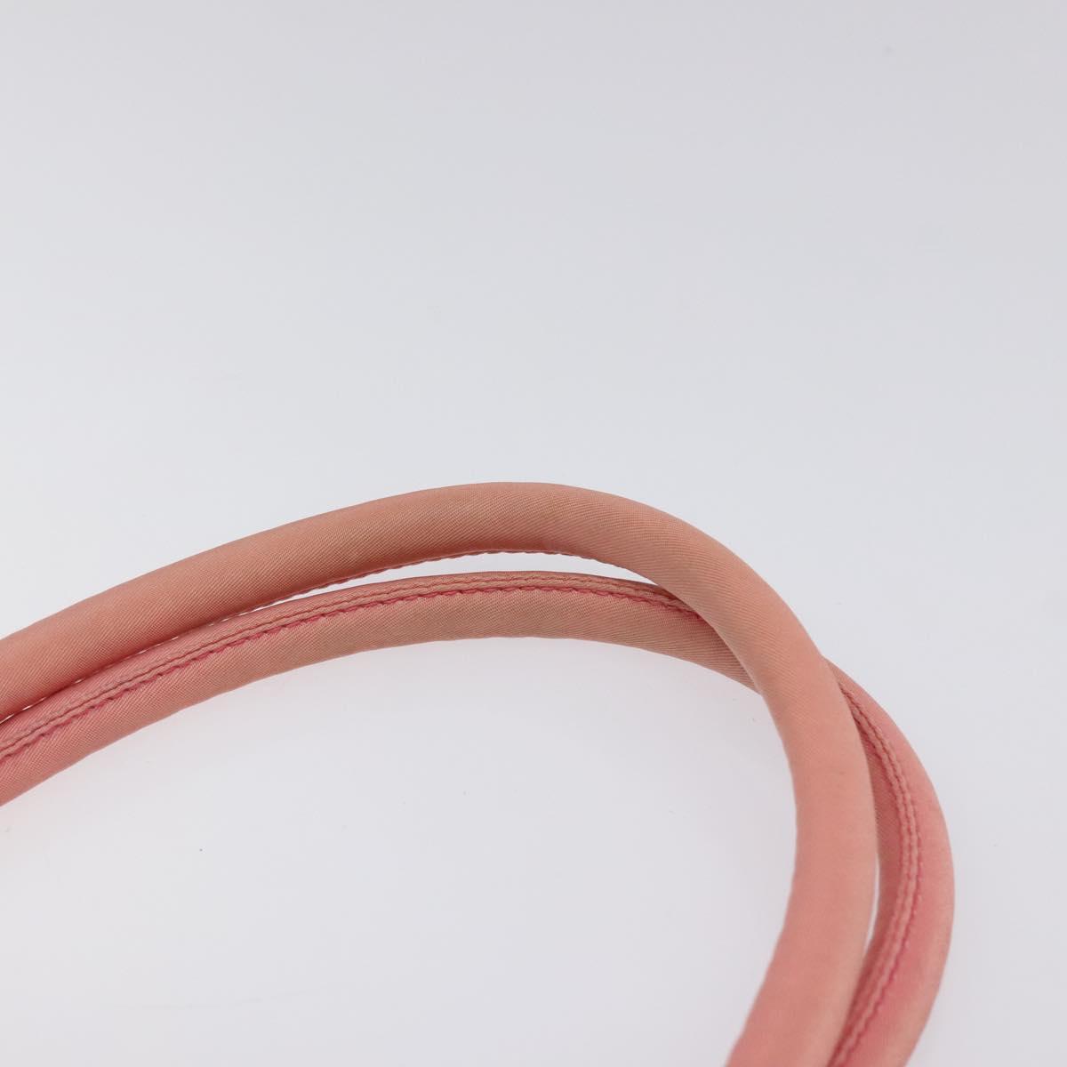 PRADA Tote Bag Nylon Pink Silver Auth 118456