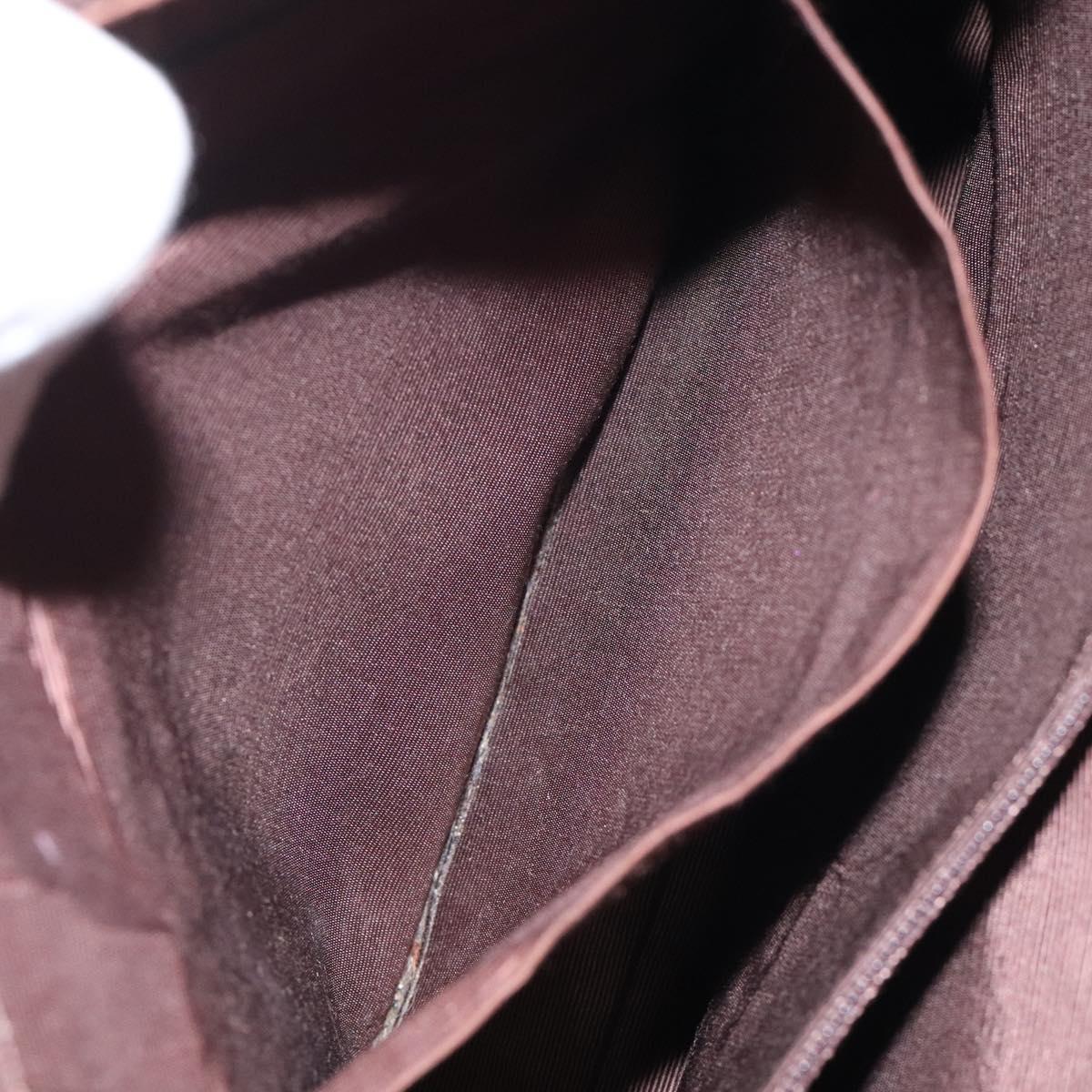 BURBERRY Nova Check Hand Bag Canvas Beige Gold Auth 118521