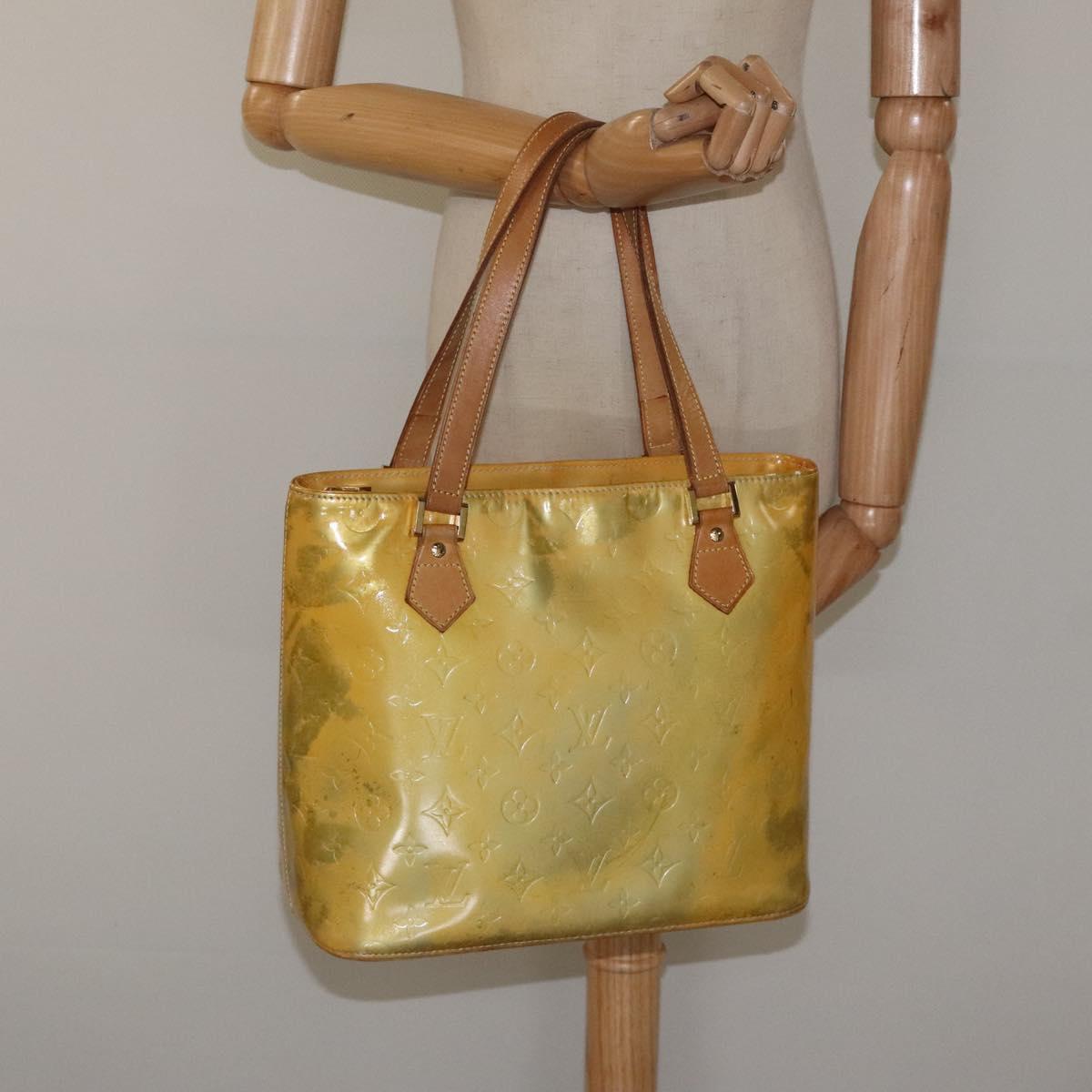 LOUIS VUITTON Monogram Vernis Houston Hand Bag Gris M91053 LV Auth 118524
