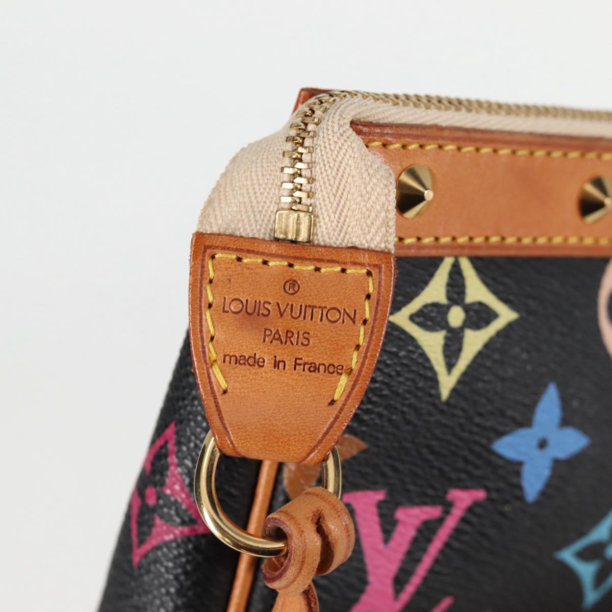 LOUIS VUITTON Monogram Multicolor Pochette Accessoires Black M92648 Auth 118531SAM