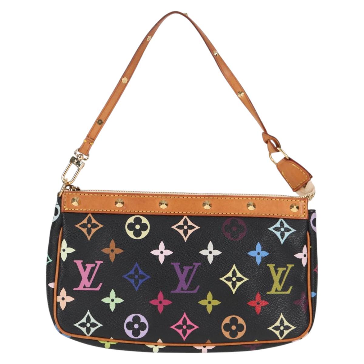 LOUIS VUITTON Monogram Multicolor Pochette Accessoires Black M92648 Auth 118531M