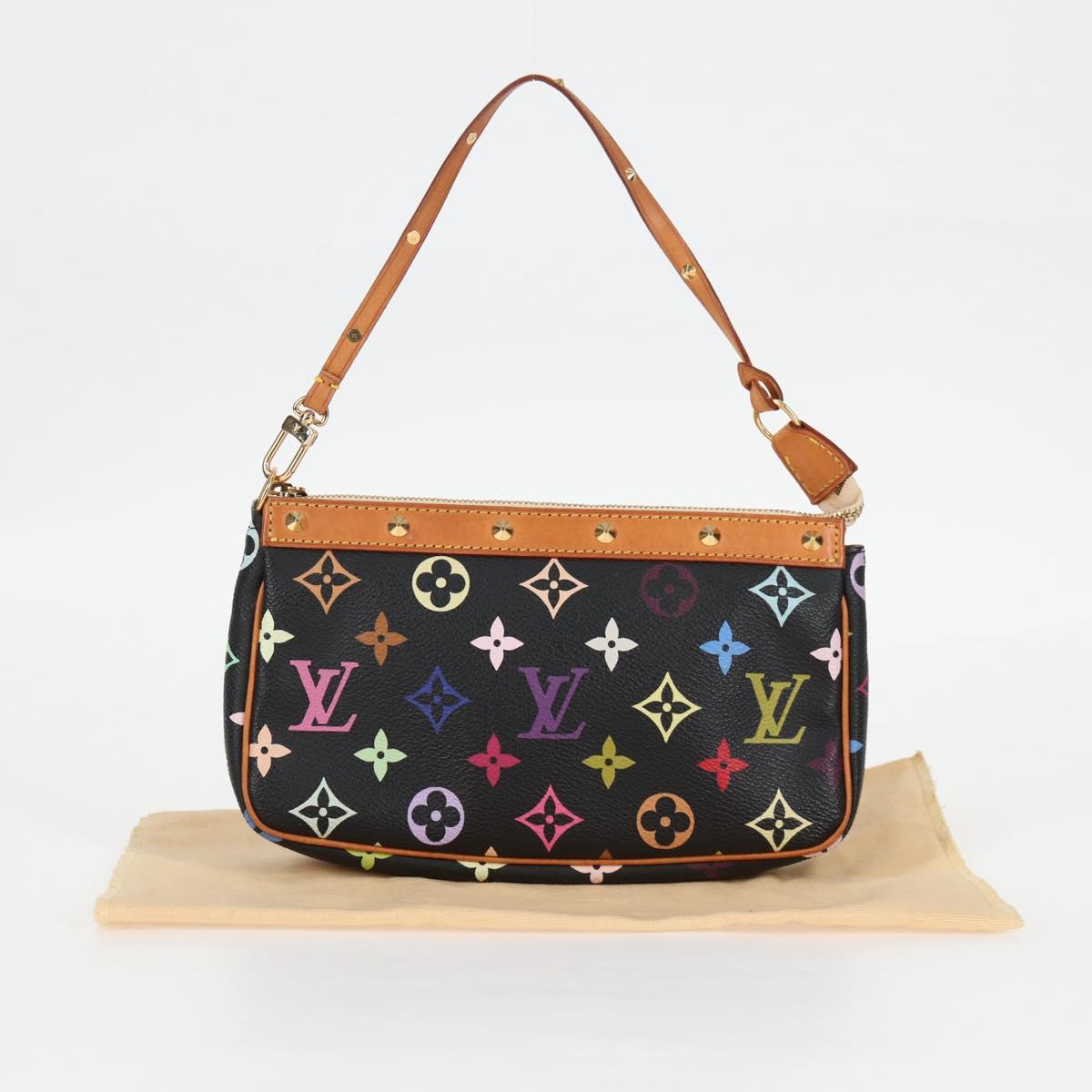 LOUIS VUITTON Monogram Multicolor Pochette Accessoires Black M92648 Auth 118531SAM