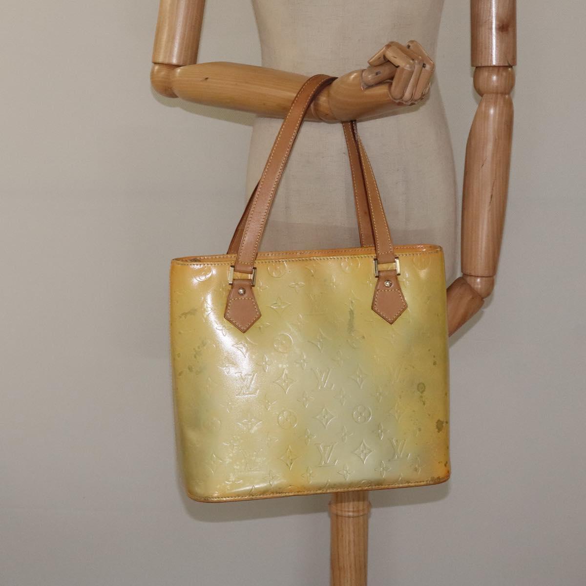 LOUIS VUITTON Monogram Vernis Houston Hand Bag Gris M91053 LV Auth 118533