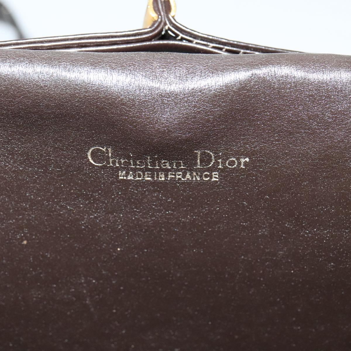 Christian Dior Trotter Canvas Shoulder Bag Brown Gold Auth 118537