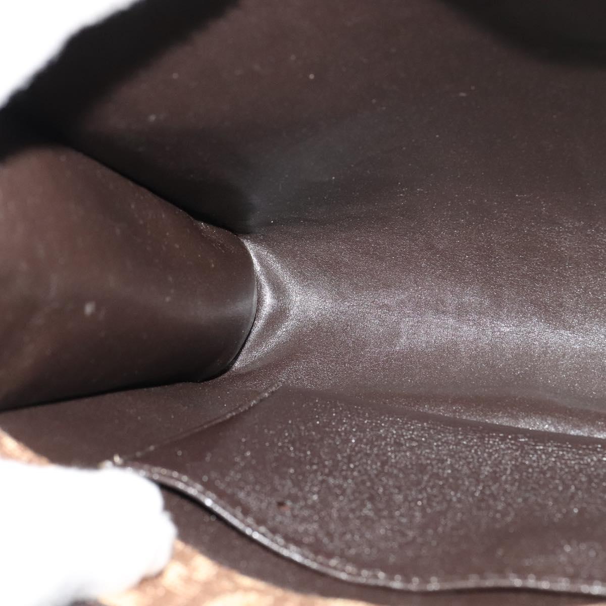 Christian Dior Trotter Canvas Shoulder Bag Brown Gold Auth 118537