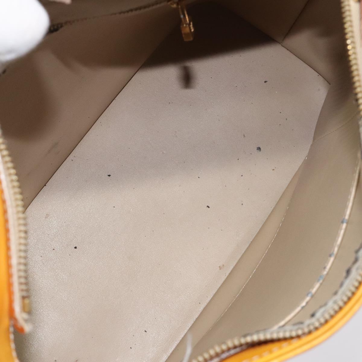 LOUIS VUITTON Monogram Vernis Houston Hand Bag Beige M91004 LV Auth 118545