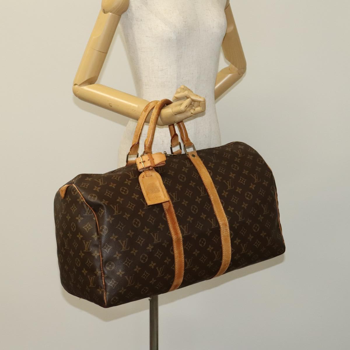 LOUIS VUITTON Monogram Keepall 50 Boston Bag M41426 LV Auth 118549