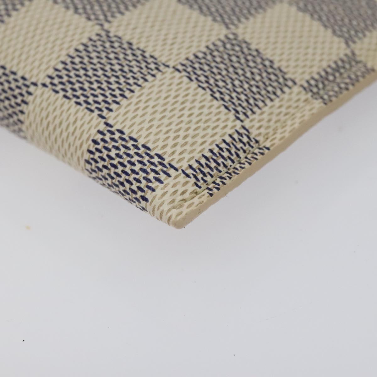 LOUIS VUITTON Damier Azur Etui A Lunettes MM Glasses Case N60025 LV Auth 118558