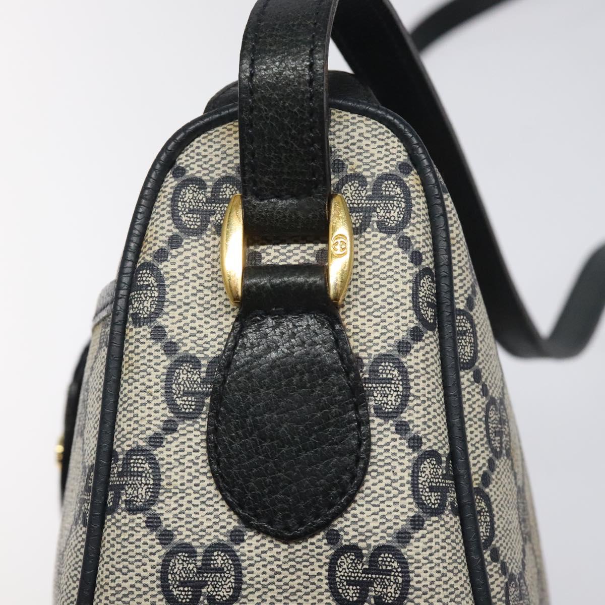 GUCCI GG Supreme Sherry Line Shoulder Bag PVC Beige Gold 02 14 032 Auth 118601