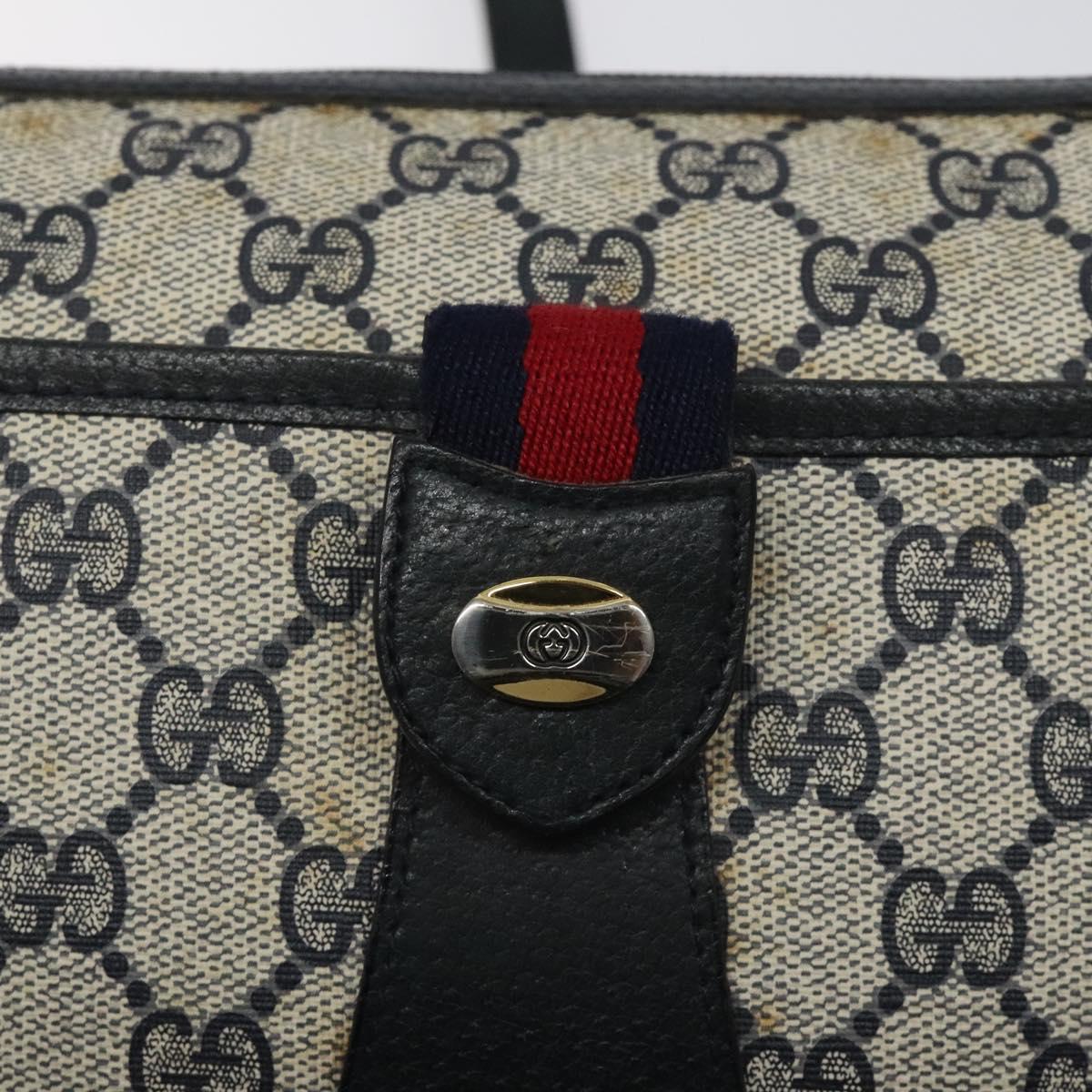 GUCCI GG Supreme Sherry Line Shoulder Bag PVC Beige Gold 02 14 032 Auth 118601