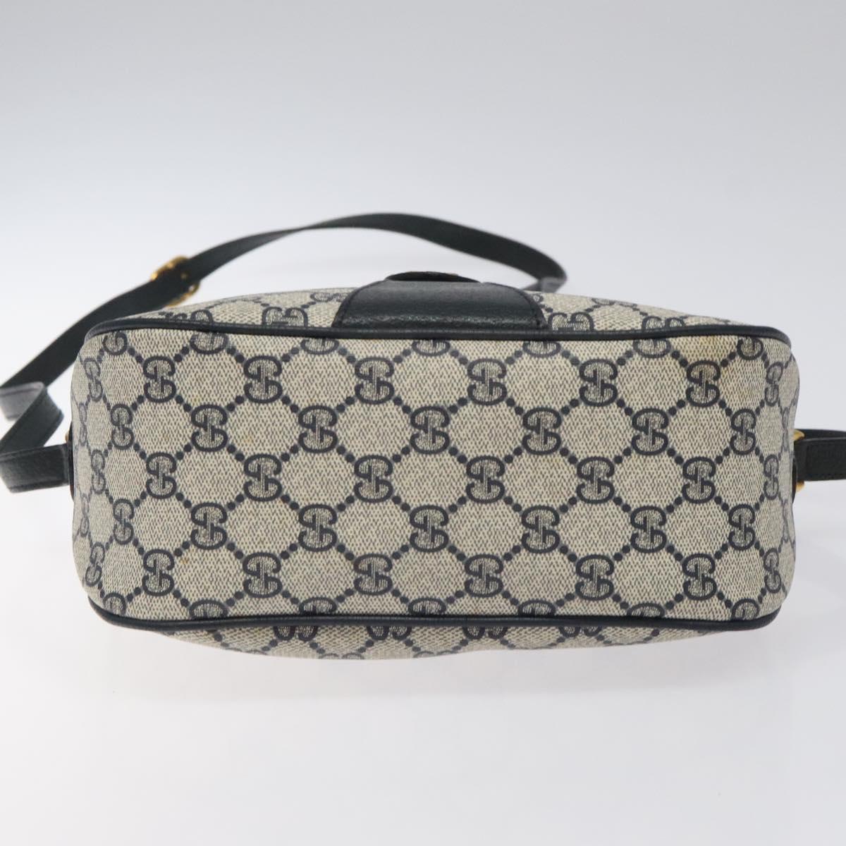 GUCCI GG Supreme Sherry Line Shoulder Bag PVC Beige Gold 02 14 032 Auth 118601