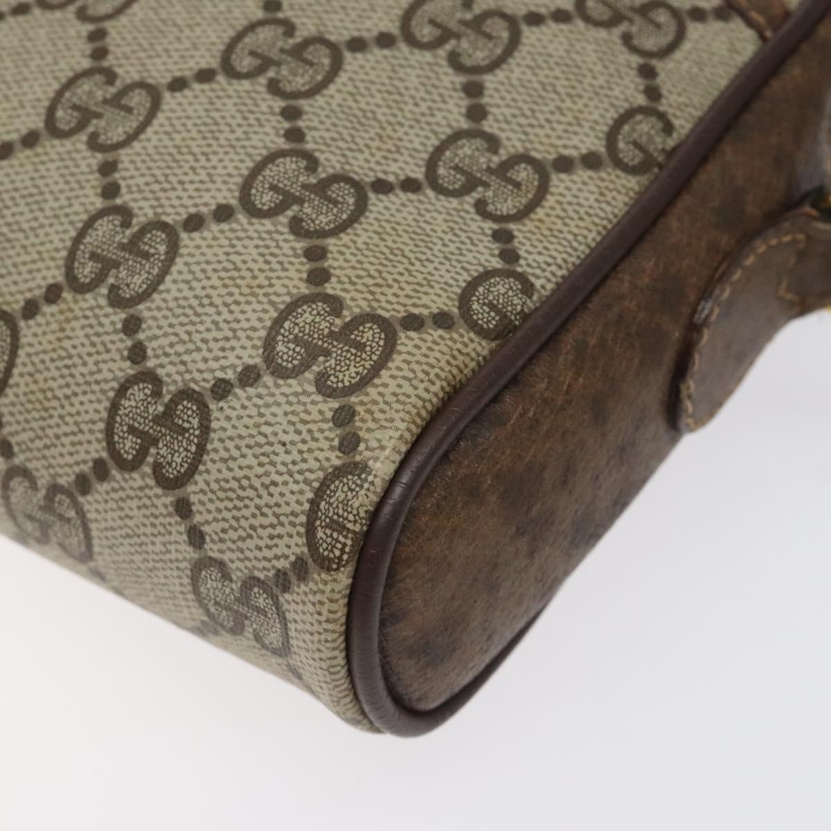 GUCCI GG Supreme Web Sherry Line Shoulder Bag PVC Beige 116 02 089 Auth 118603