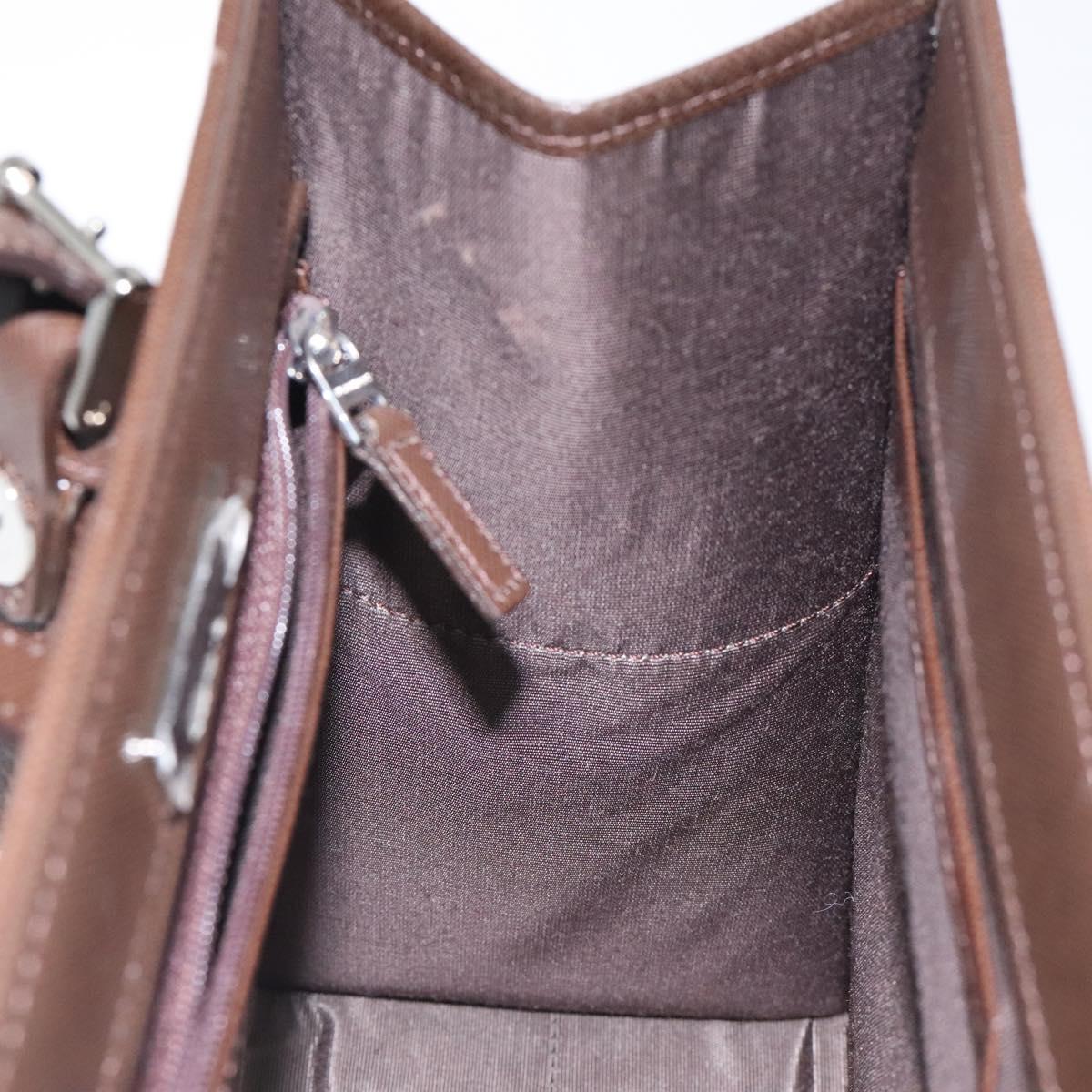 BURBERRY Nova Check Hand Bag Canvas Beige Silver Auth 118612