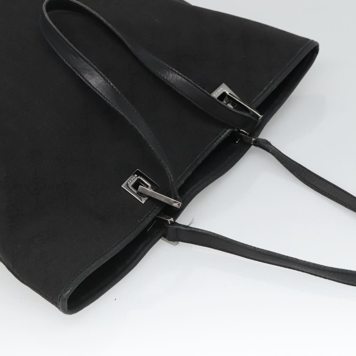 GUCCI GG Canvas Tote Bag Black Silver 31243 Auth 118617