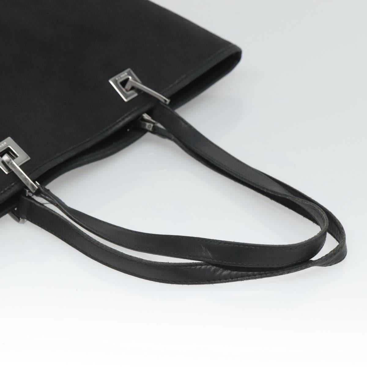 GUCCI GG Canvas Tote Bag Black Silver 31243 Auth 118617