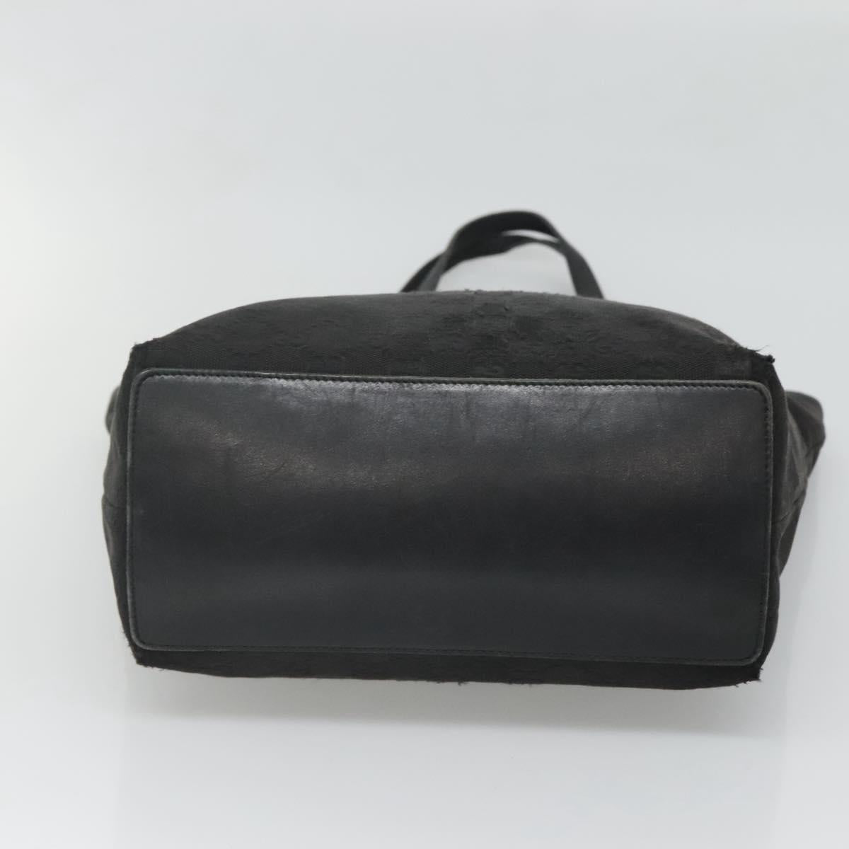 GUCCI GG Canvas Tote Bag Black Silver 31243 Auth 118617