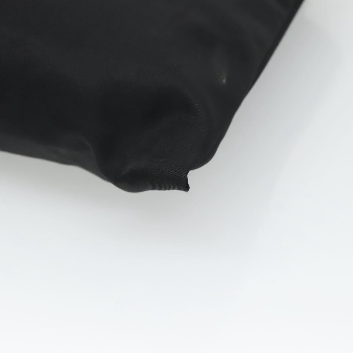 PRADA Hand Bag Nylon Black Silver Auth 118620