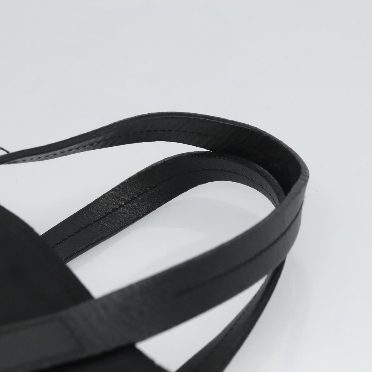 PRADA Hand Bag Nylon Black Silver Auth 118620