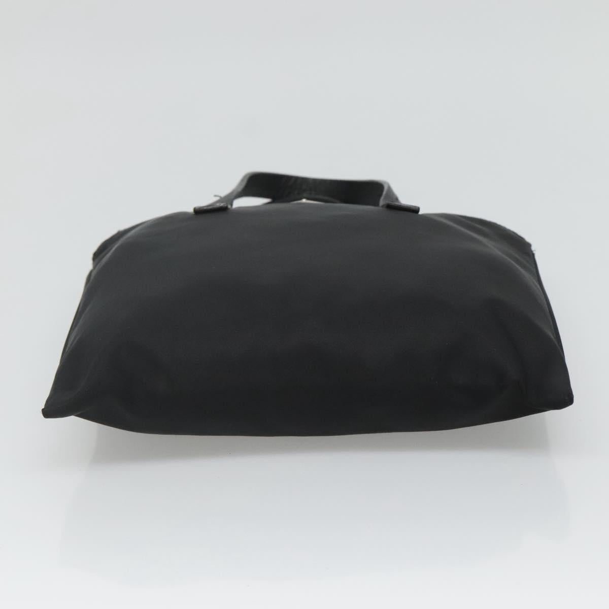 PRADA Hand Bag Nylon Black Silver Auth 118620