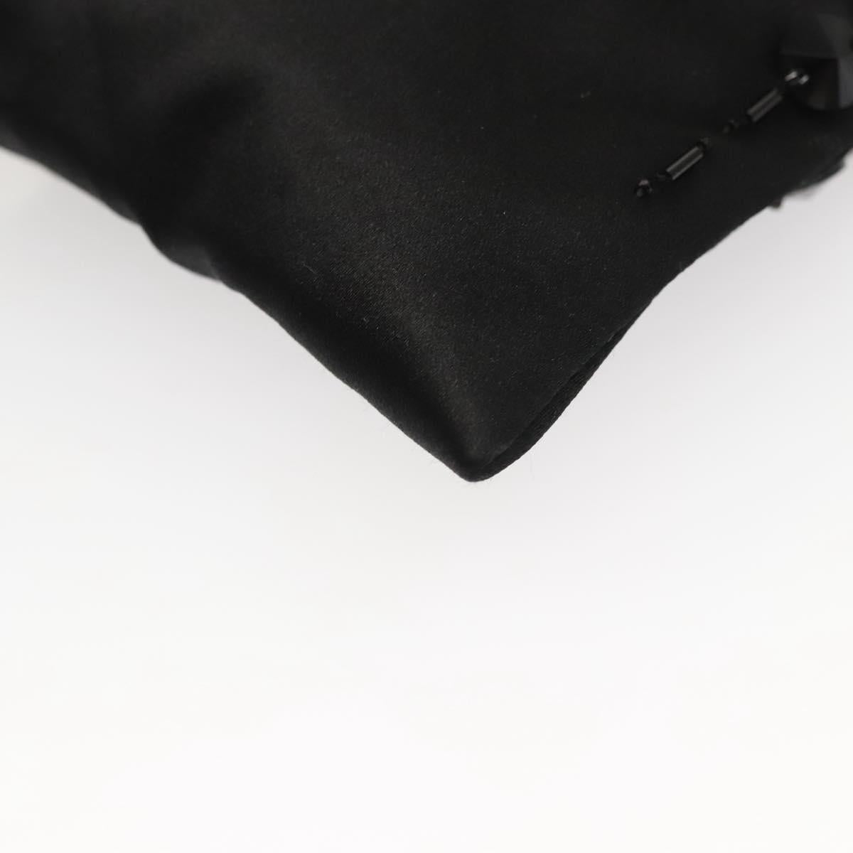 PRADA Shoulder Bag Nylon Black Silver Auth 118631