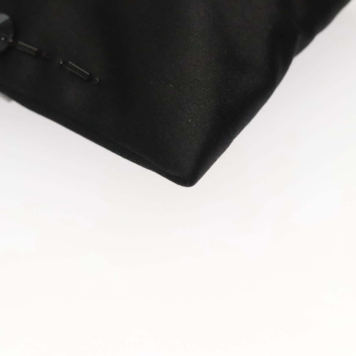 PRADA Shoulder Bag Nylon Black Silver Auth 118631