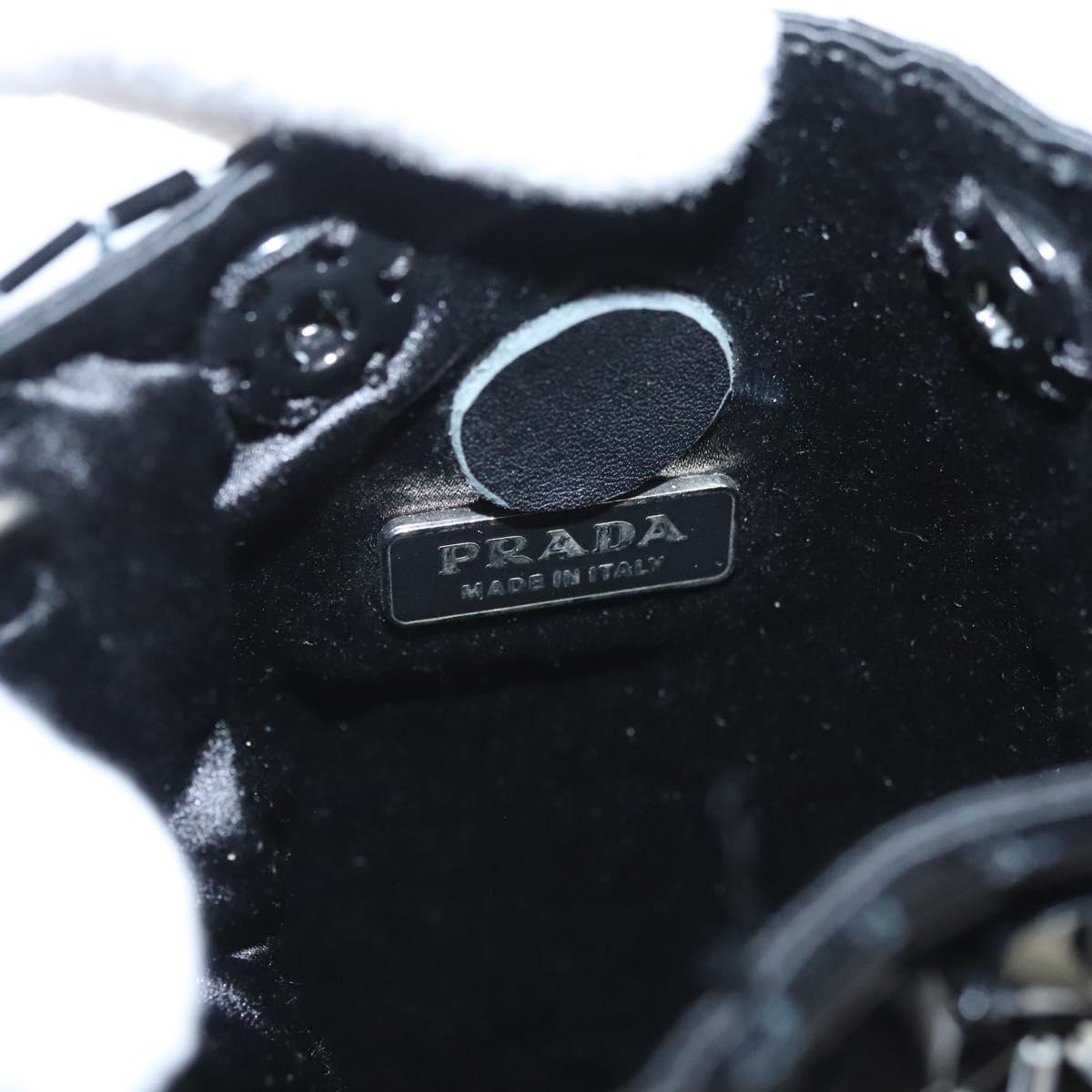 PRADA Shoulder Bag Nylon Black Silver Auth 118631