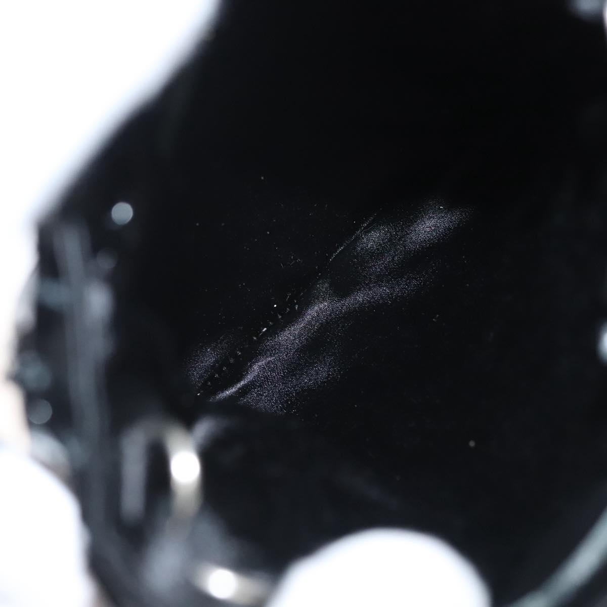 PRADA Shoulder Bag Nylon Black Silver Auth 118631