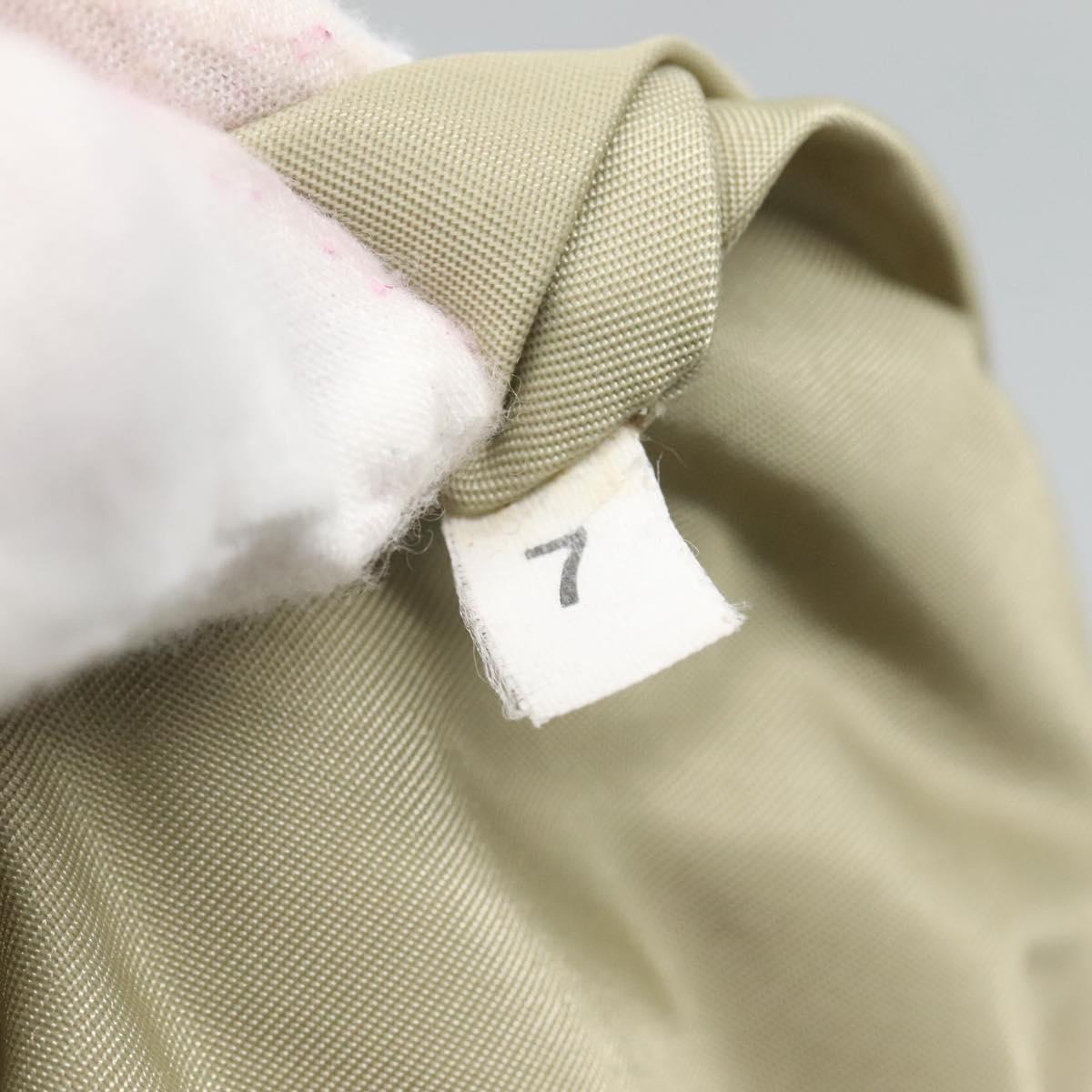 PRADA Tote Bag Nylon Khaki Silver Auth 118637