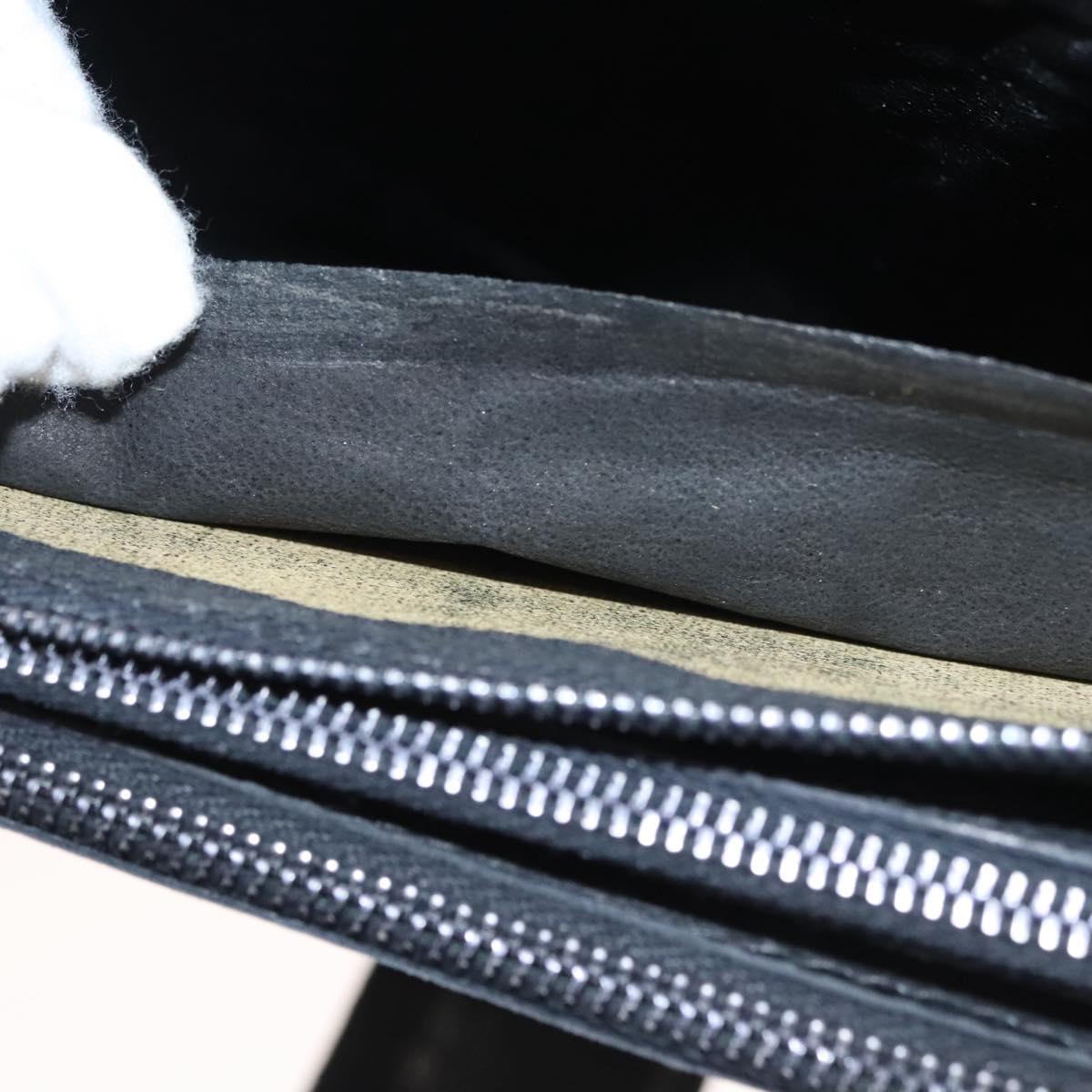 Christian Dior Trotter Canvas Clutch Bag Navy Gold Auth 118646