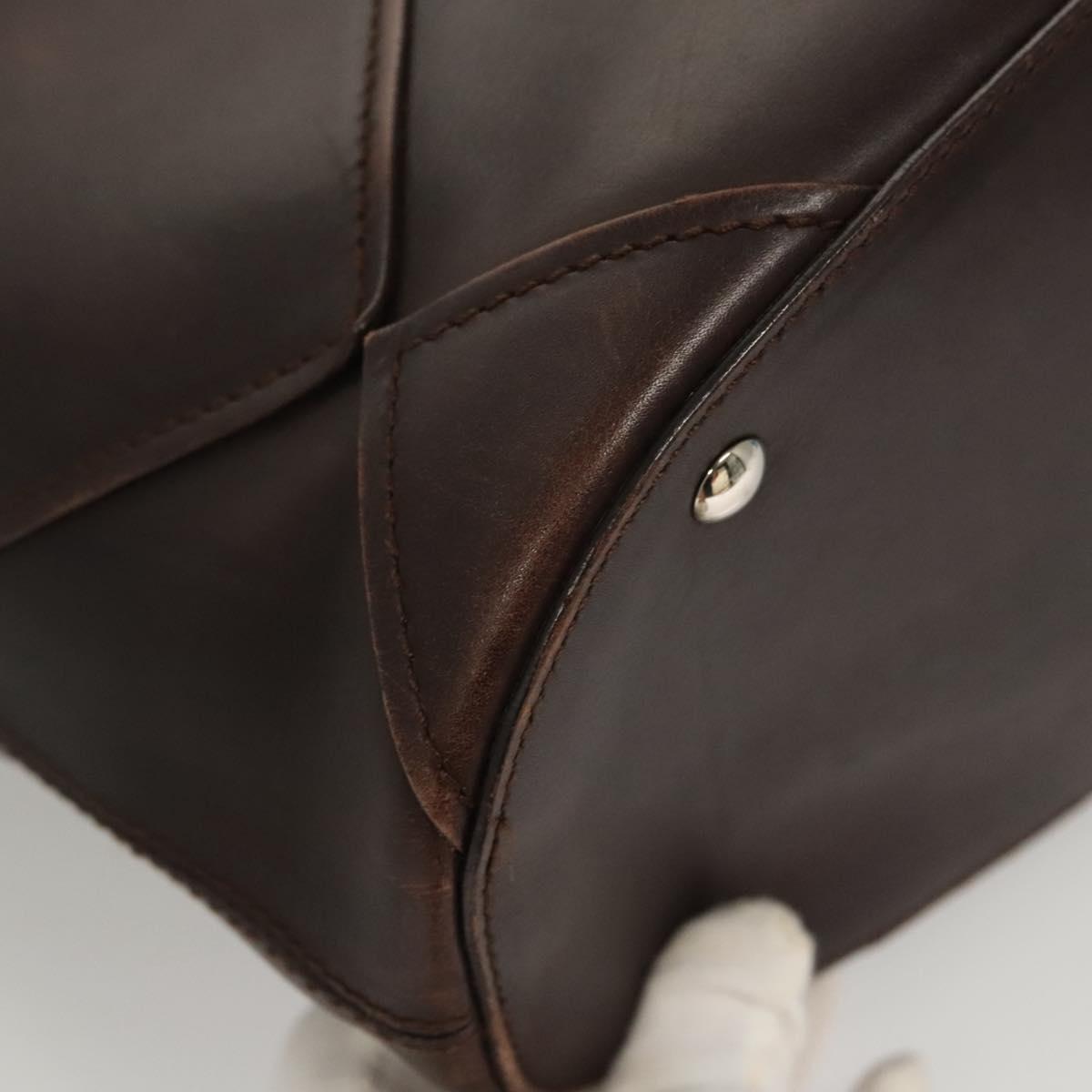 Salvatore Ferragamo Shoulder Bag Leather Brown Auth 118651