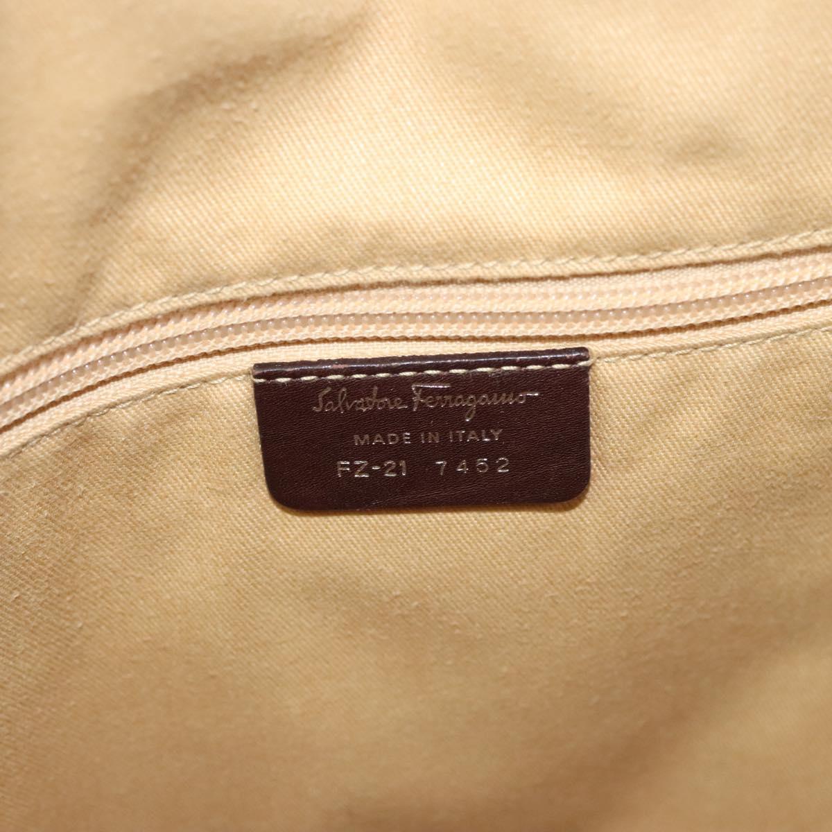 Salvatore Ferragamo Shoulder Bag Leather Brown Auth 118651