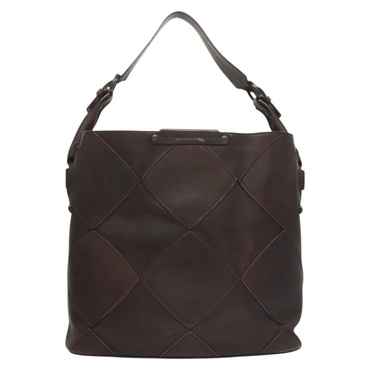 Salvatore Ferragamo Shoulder Bag Leather Brown Auth 118651