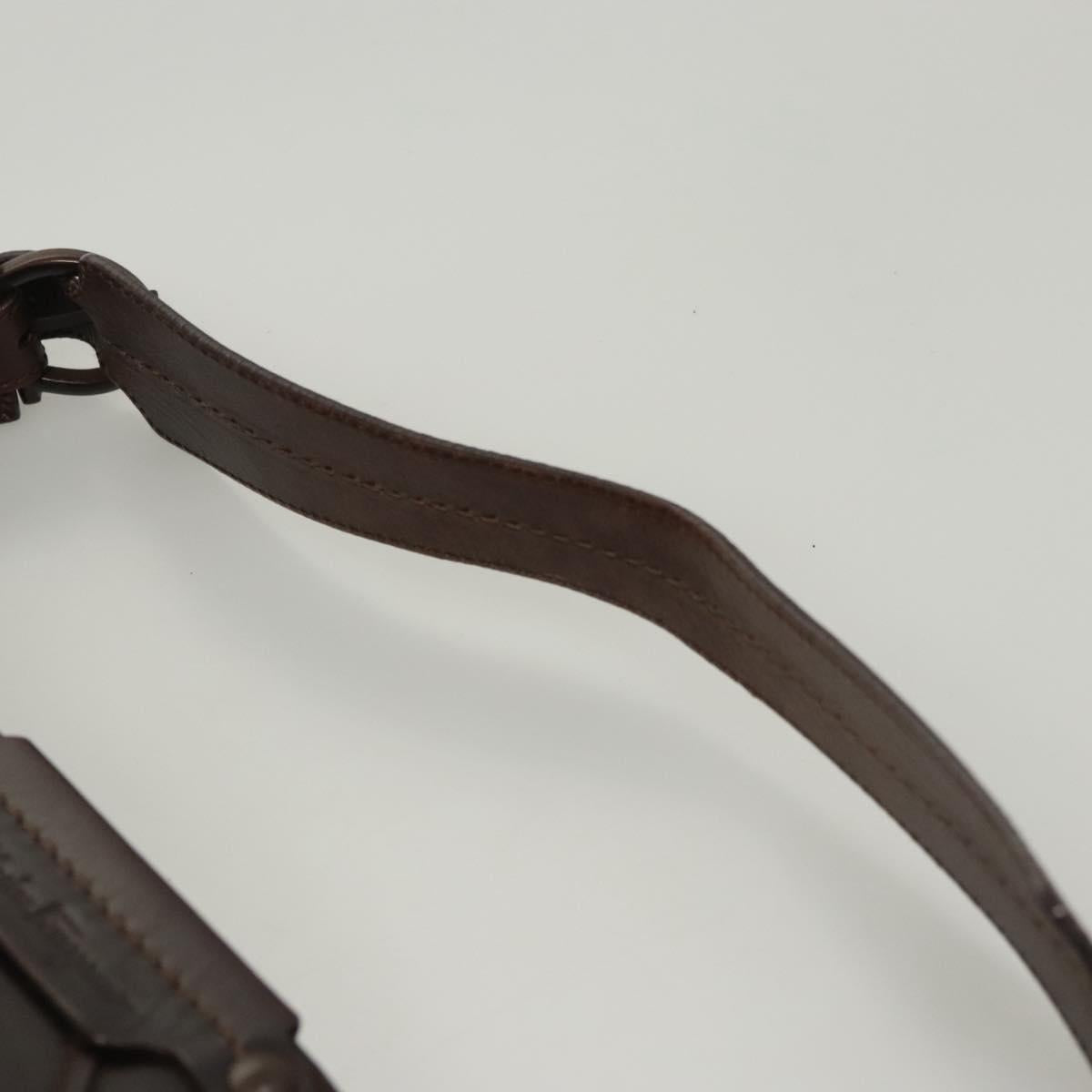 Salvatore Ferragamo Shoulder Bag Leather Brown Auth 118651