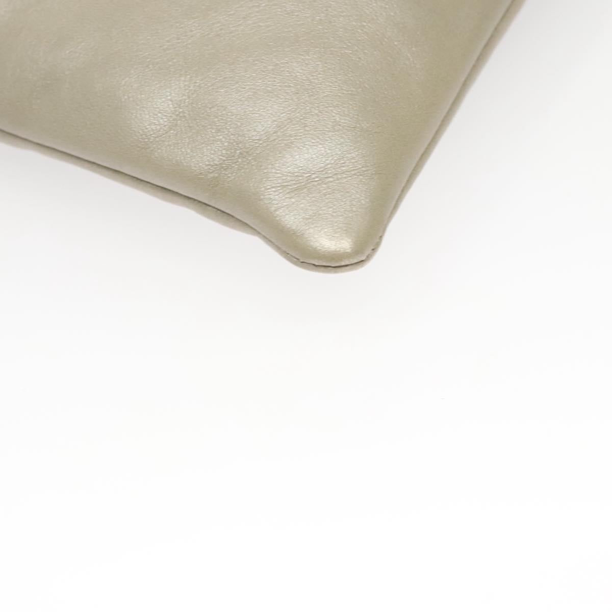 LOEWE Shoulder Bag Leather Gray Gold Auth 118663