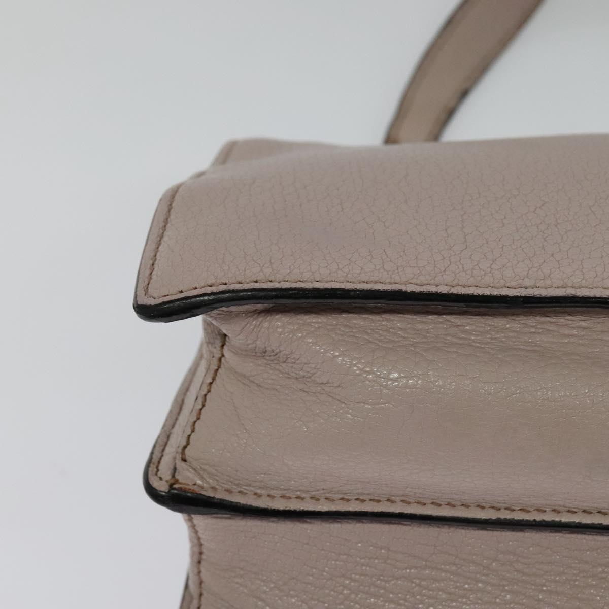 Miu Miu Hand Bag Leather 2way Pink Gold Auth 118666