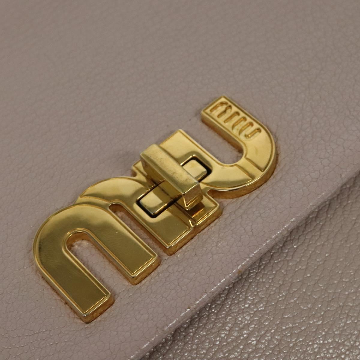 Miu Miu Hand Bag Leather 2way Pink Gold Auth 118666