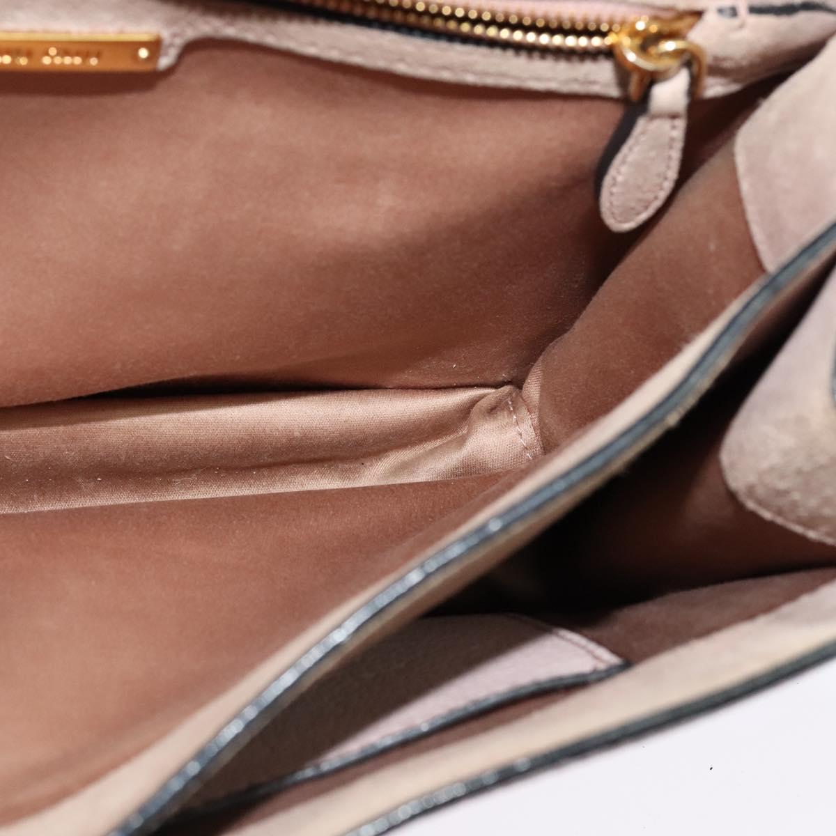 Miu Miu Hand Bag Leather 2way Pink Gold Auth 118666