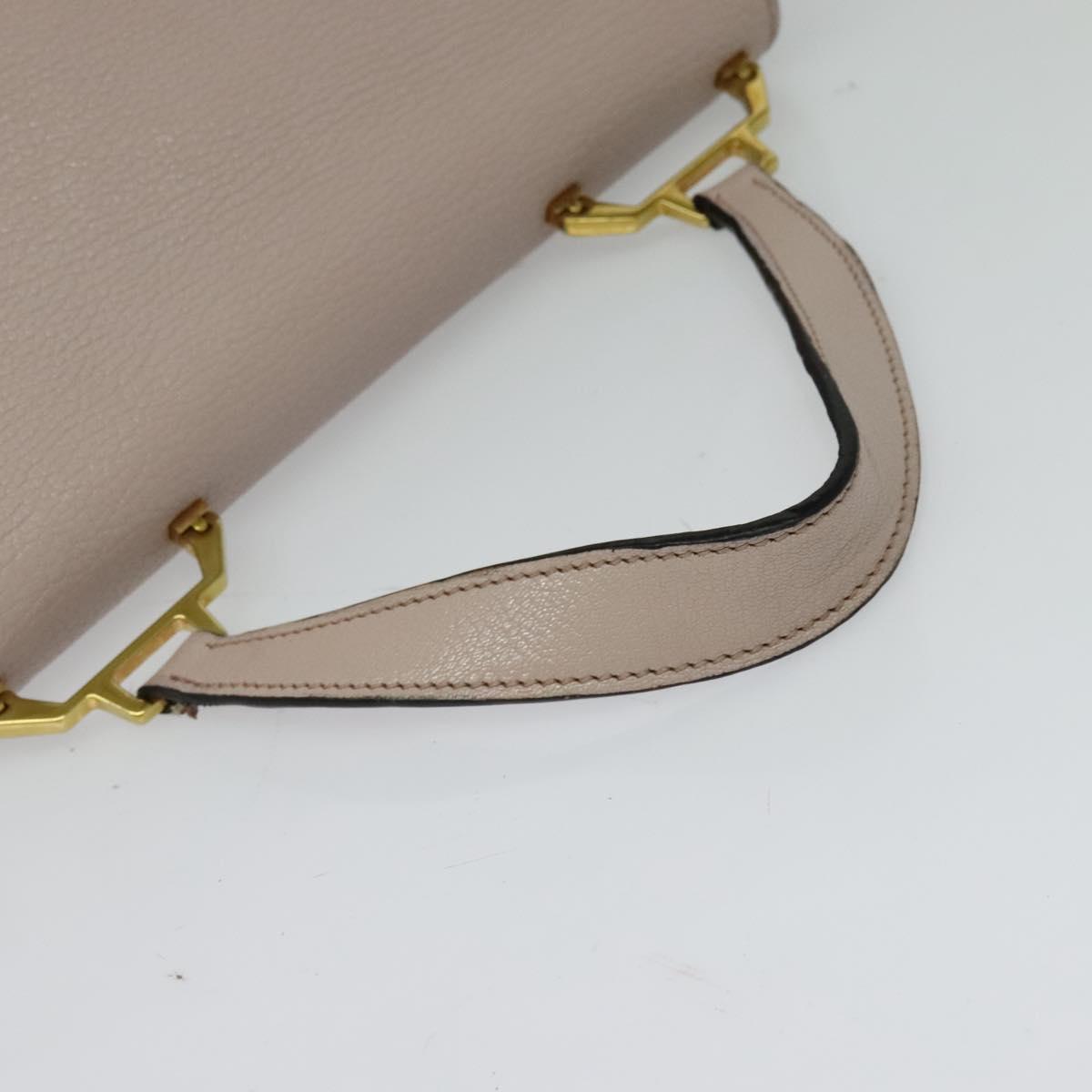 Miu Miu Hand Bag Leather 2way Pink Gold Auth 118666