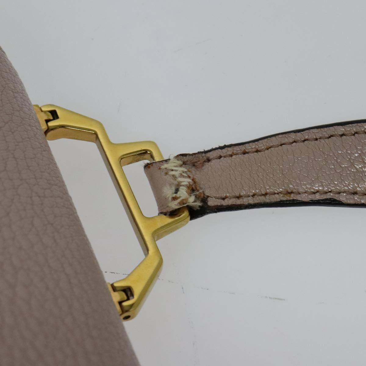 Miu Miu Hand Bag Leather 2way Pink Gold Auth 118666