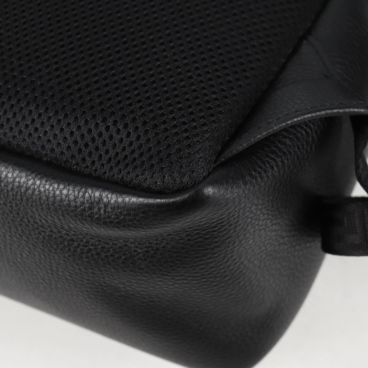 VERSACE Backpack Leather Black Gold Auth 118682V