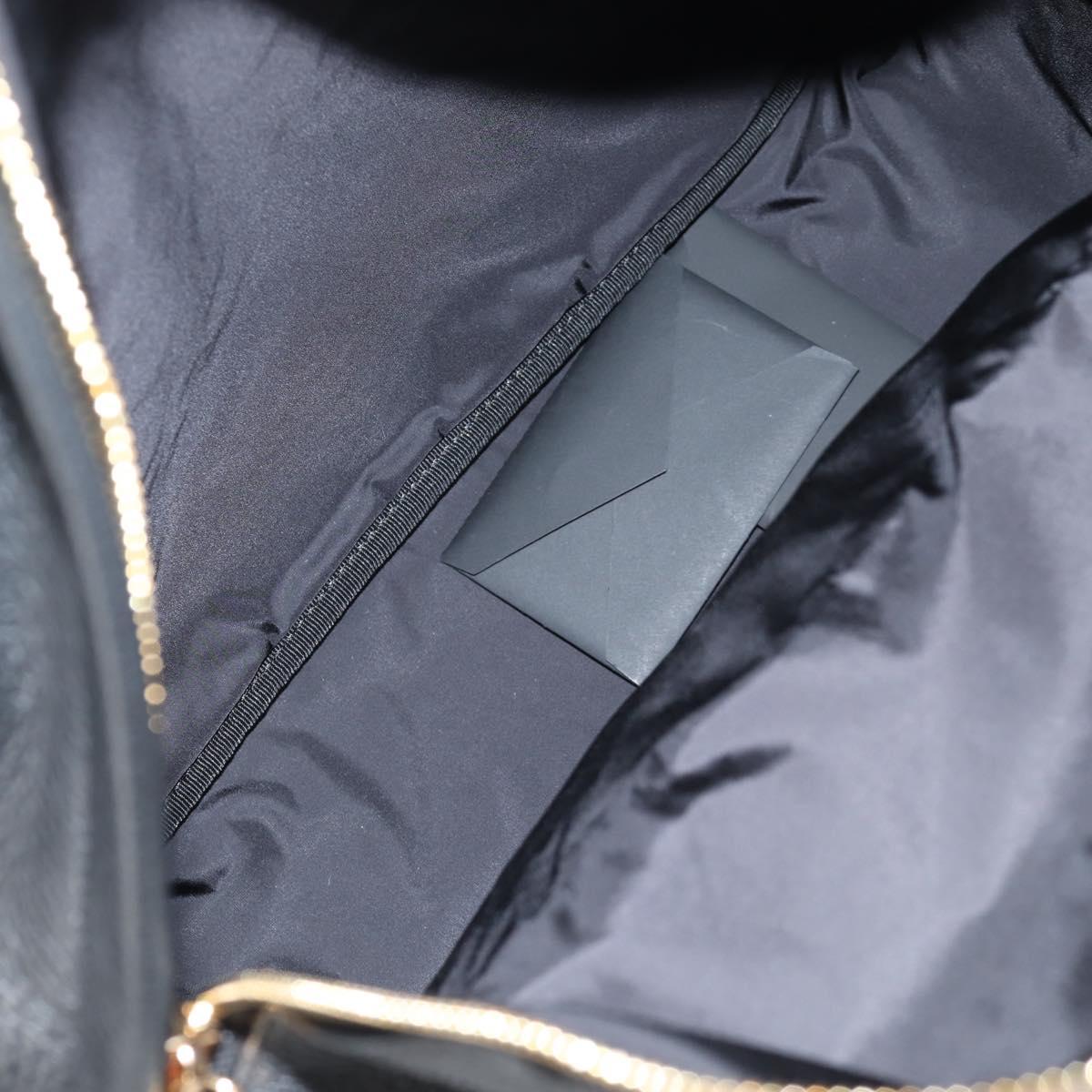 VERSACE Backpack Leather Black Gold Auth 118682V