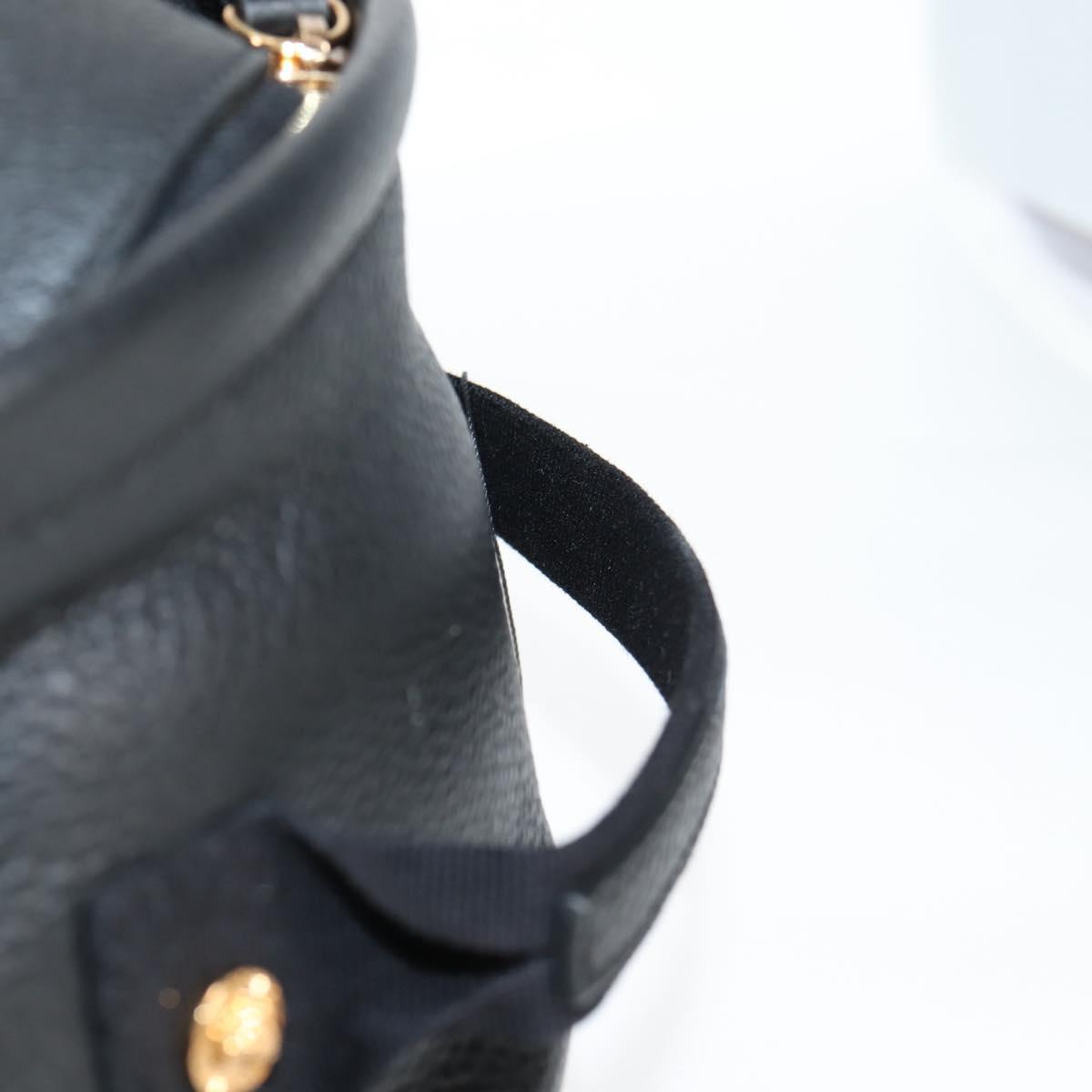VERSACE Backpack Leather Black Gold Auth 118682V