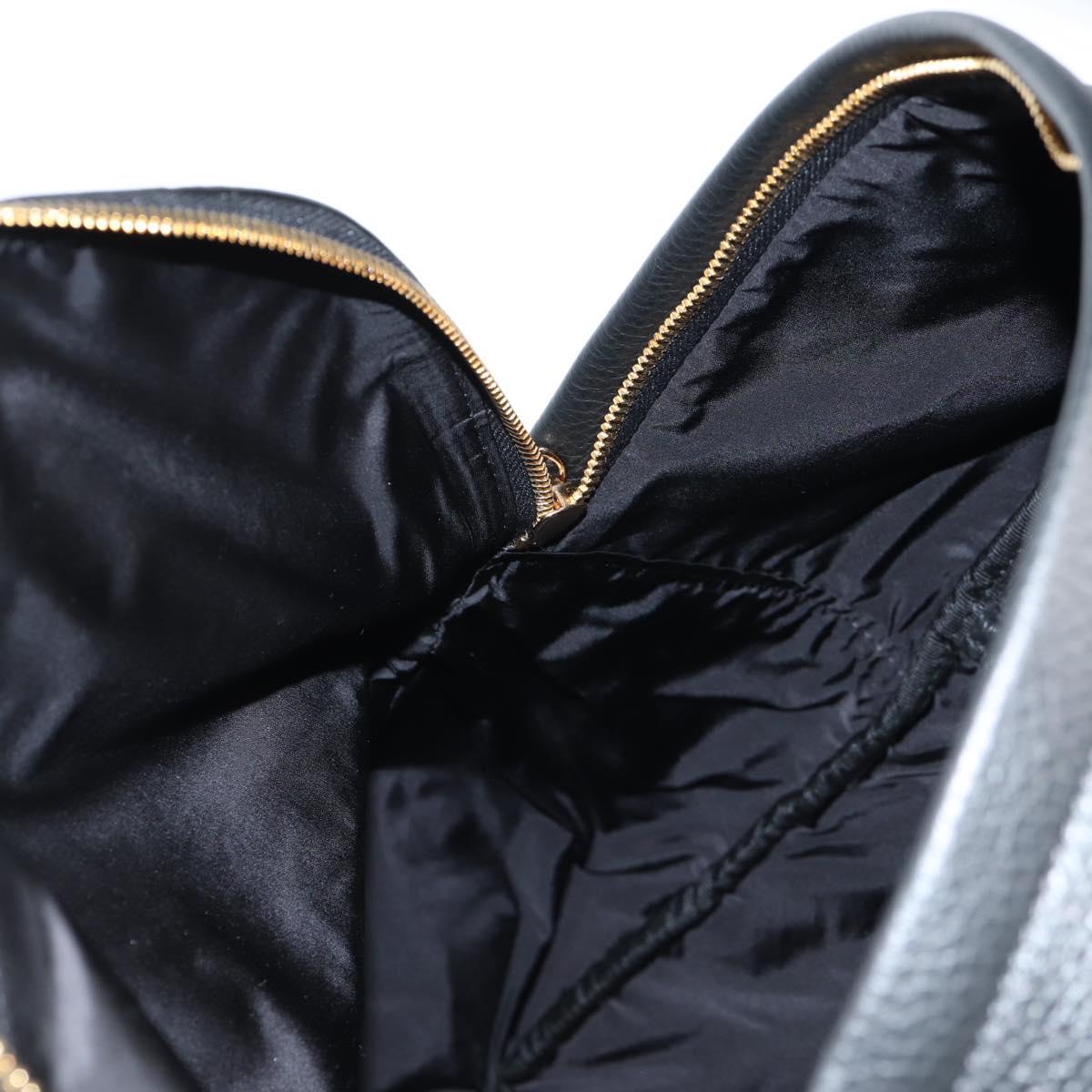 VERSACE Backpack Leather Black Gold Auth 118683V