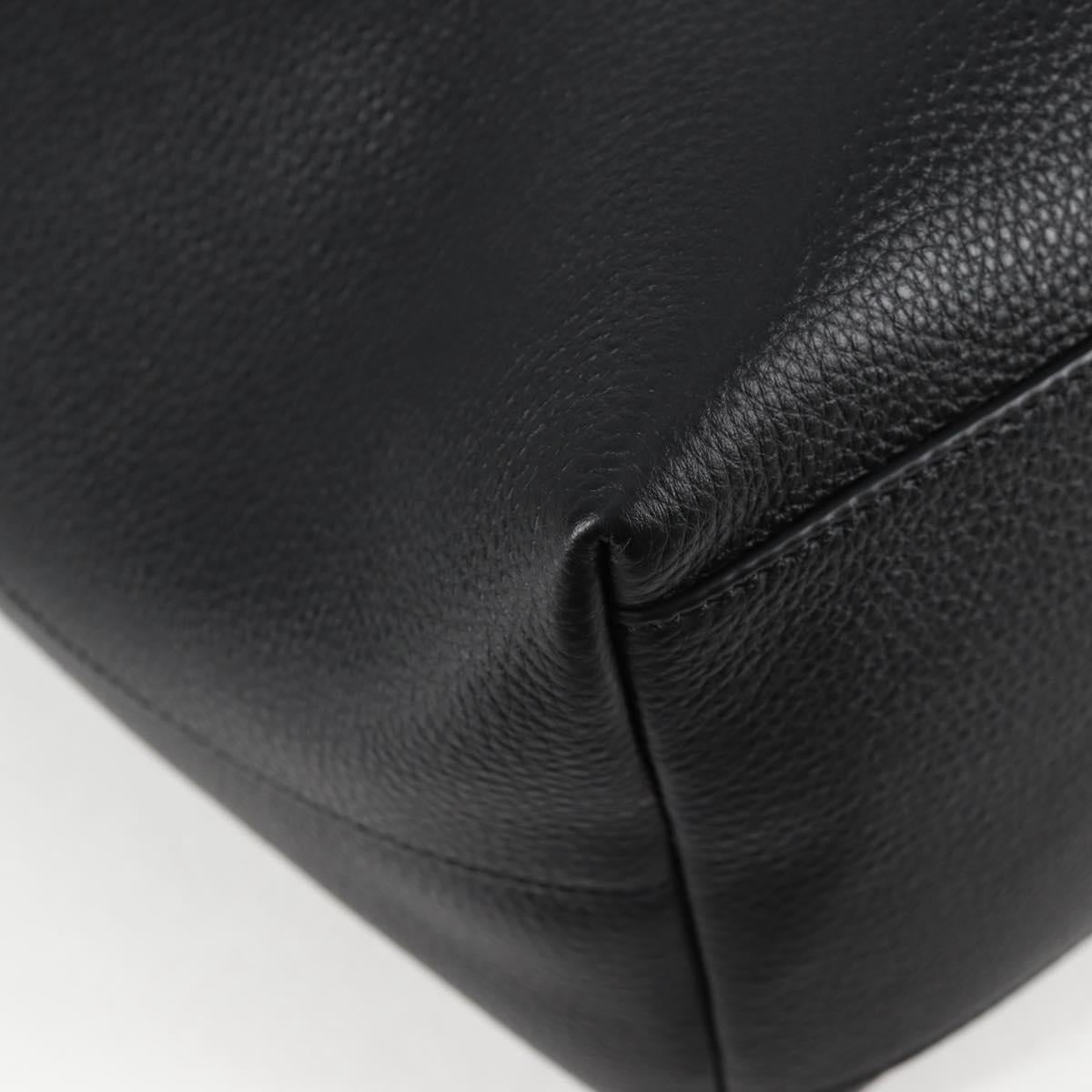VERSACE Tote Bag Leather 2way Black Gold Auth 118688V
