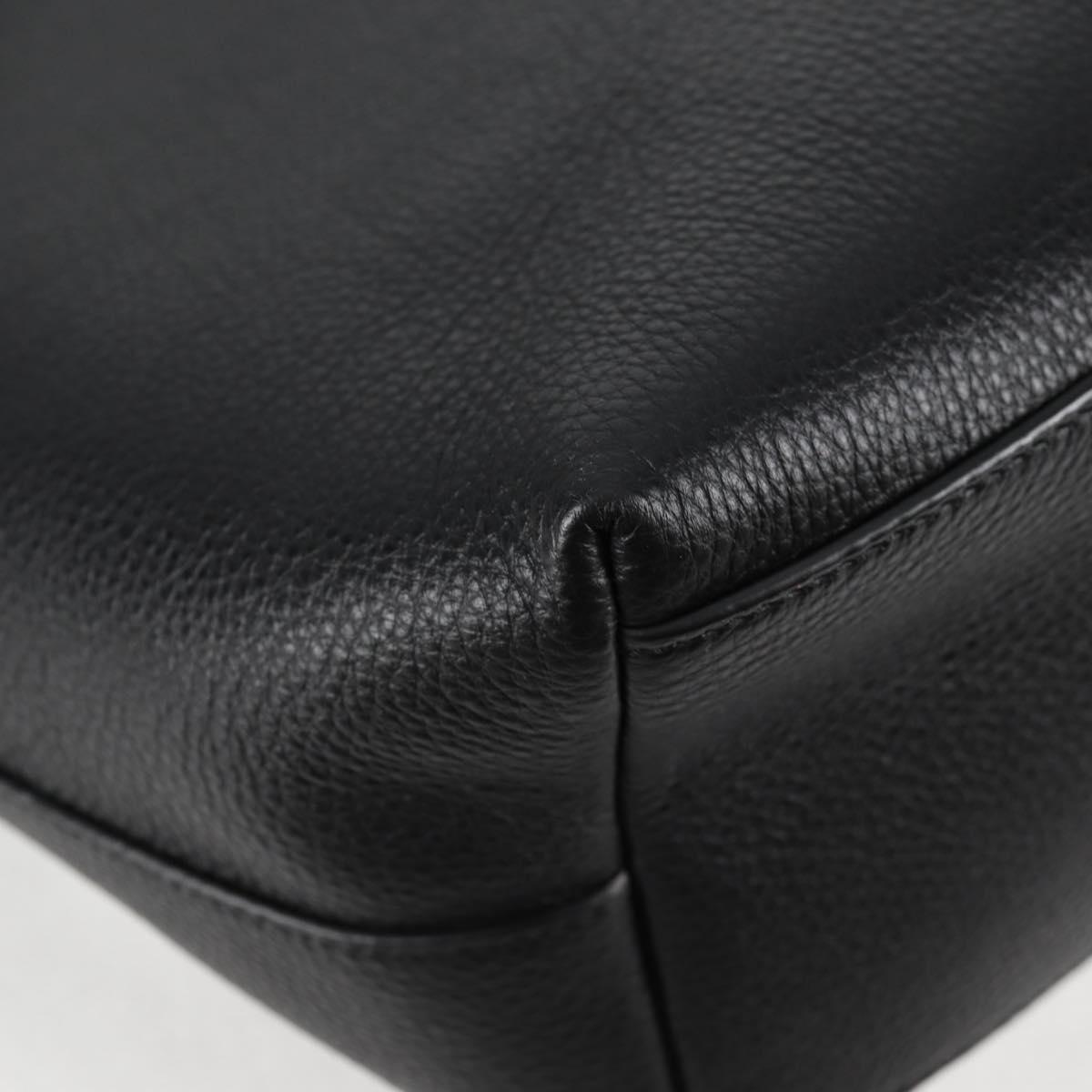 VERSACE Tote Bag Leather 2way Black Gold Auth 118688V