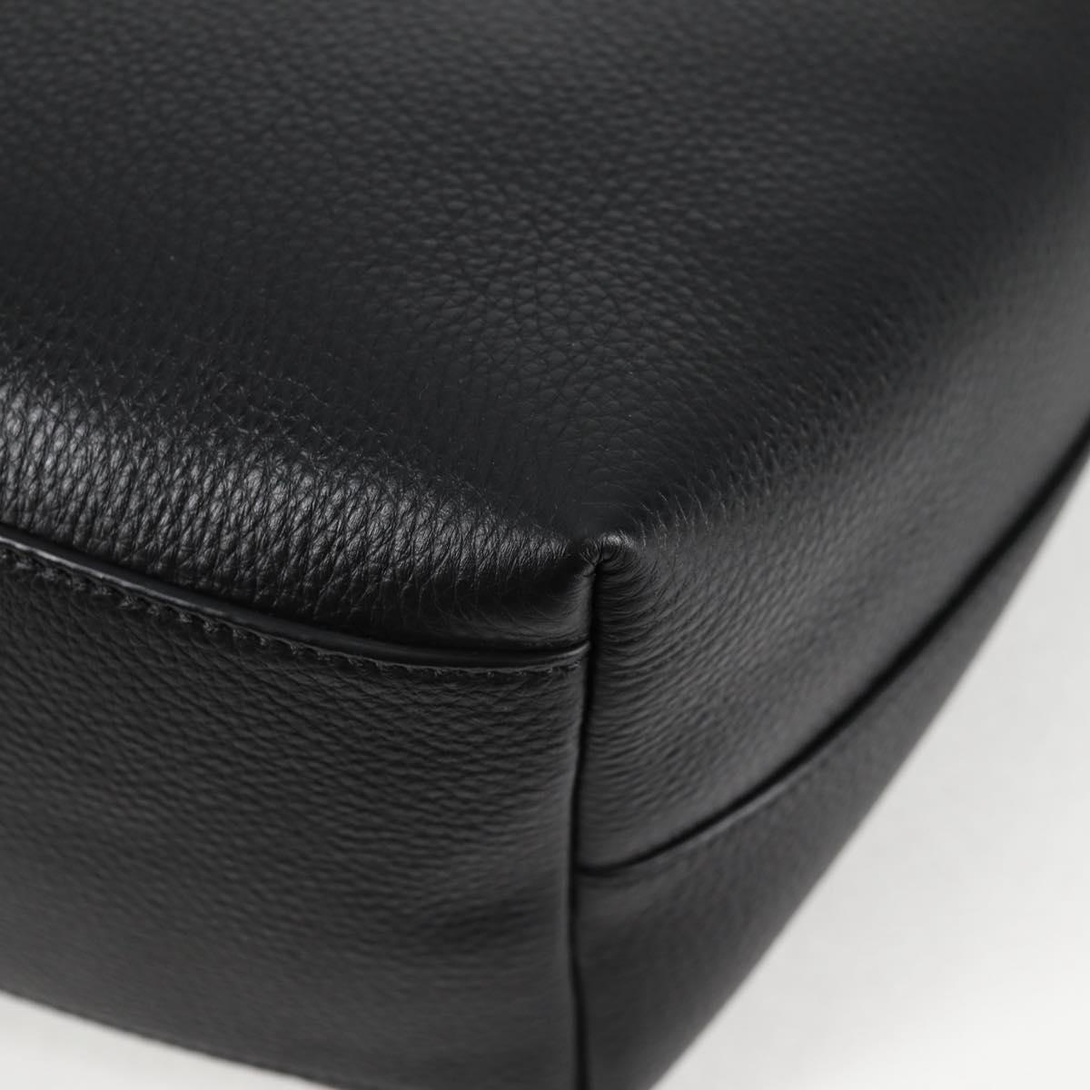 VERSACE Tote Bag Leather 2way Black Gold Auth 118688V