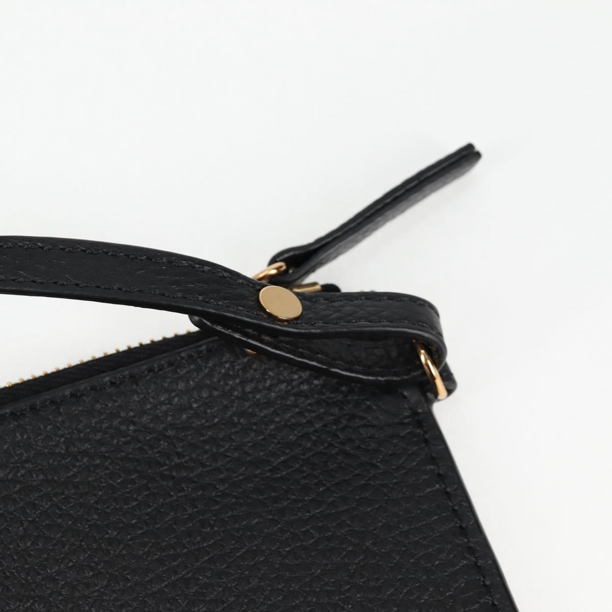 VERSACE Tote Bag Leather 2way Black Gold Auth 118688V