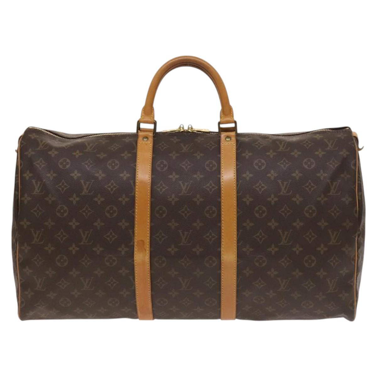 LOUIS VUITTON Monogram Keepall 55 Boston Bag M41424 LV Auth 118705