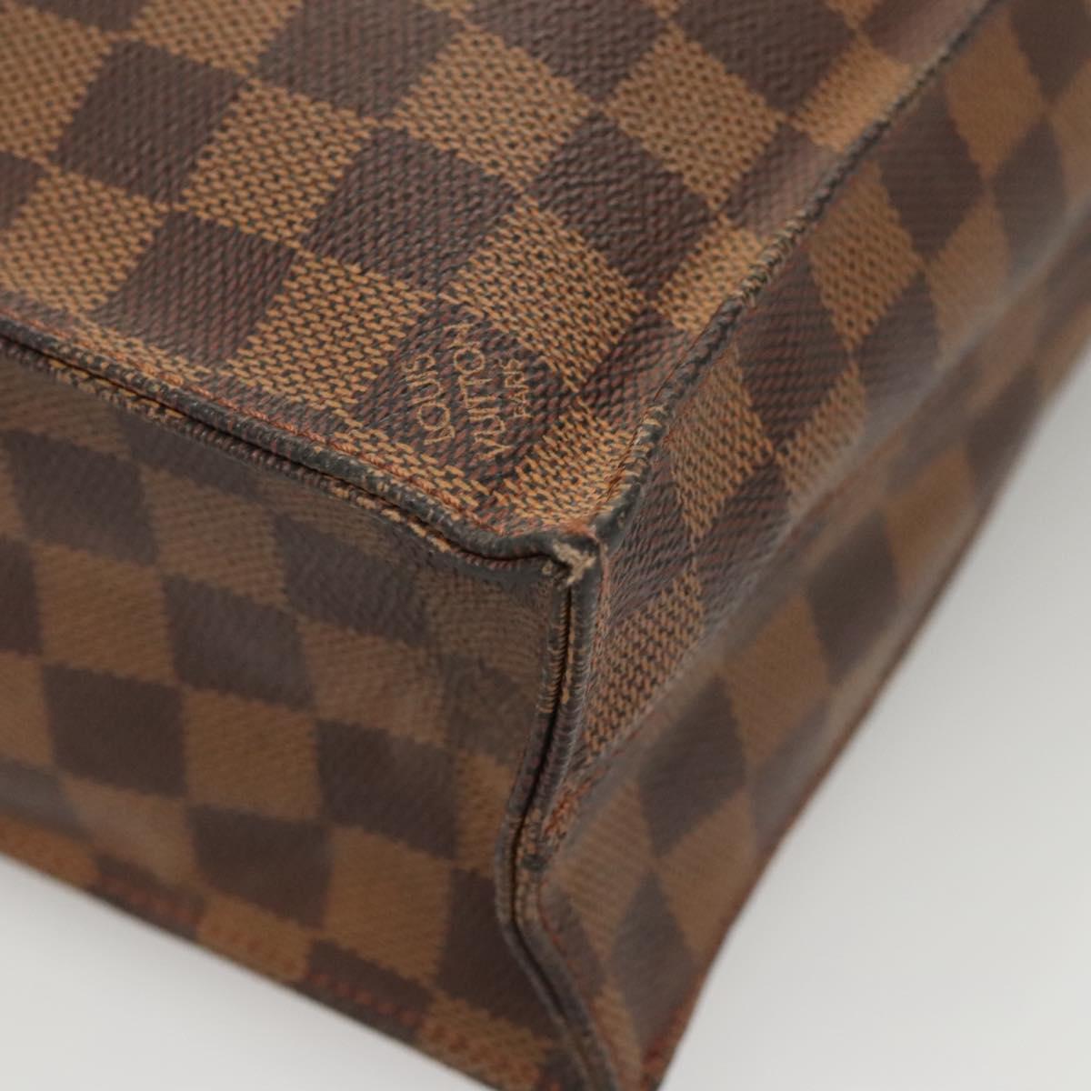 LOUIS VUITTON Damier Ebene Sac Plat Hand Bag N51140 LV Auth 118710