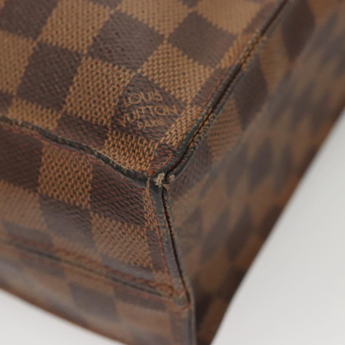 LOUIS VUITTON Damier Ebene Sac Plat Hand Bag N51140 LV Auth 118710